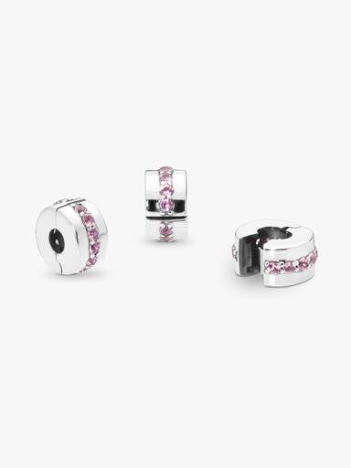 Charm Separador Fileira Rosa Brilhante