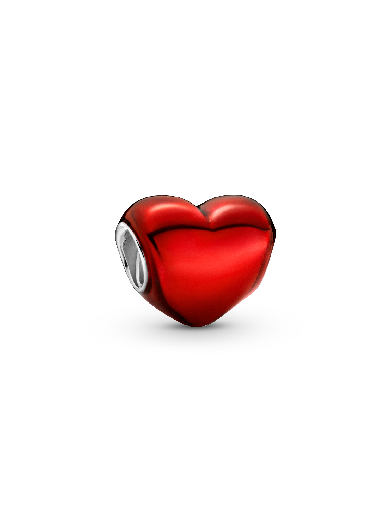 Charm Coração Metálico Vermelho