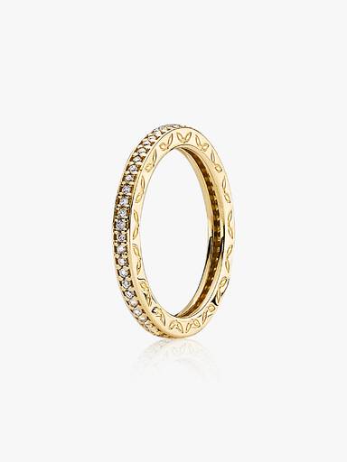 Gold ring, 0.24 ct TW h/vs diamonds