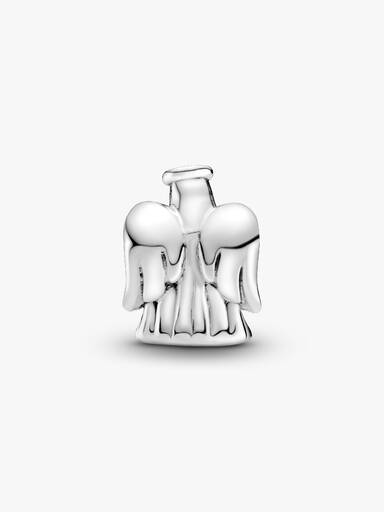 Angel silver charm with clear cubic zirconia