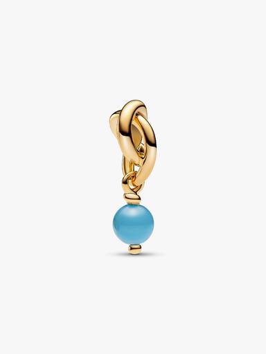 Charm pendente eternidade círculo azul turquesa