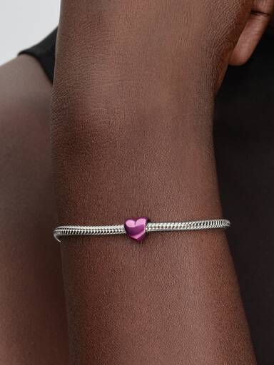 Mini Charm de Coração Rosa