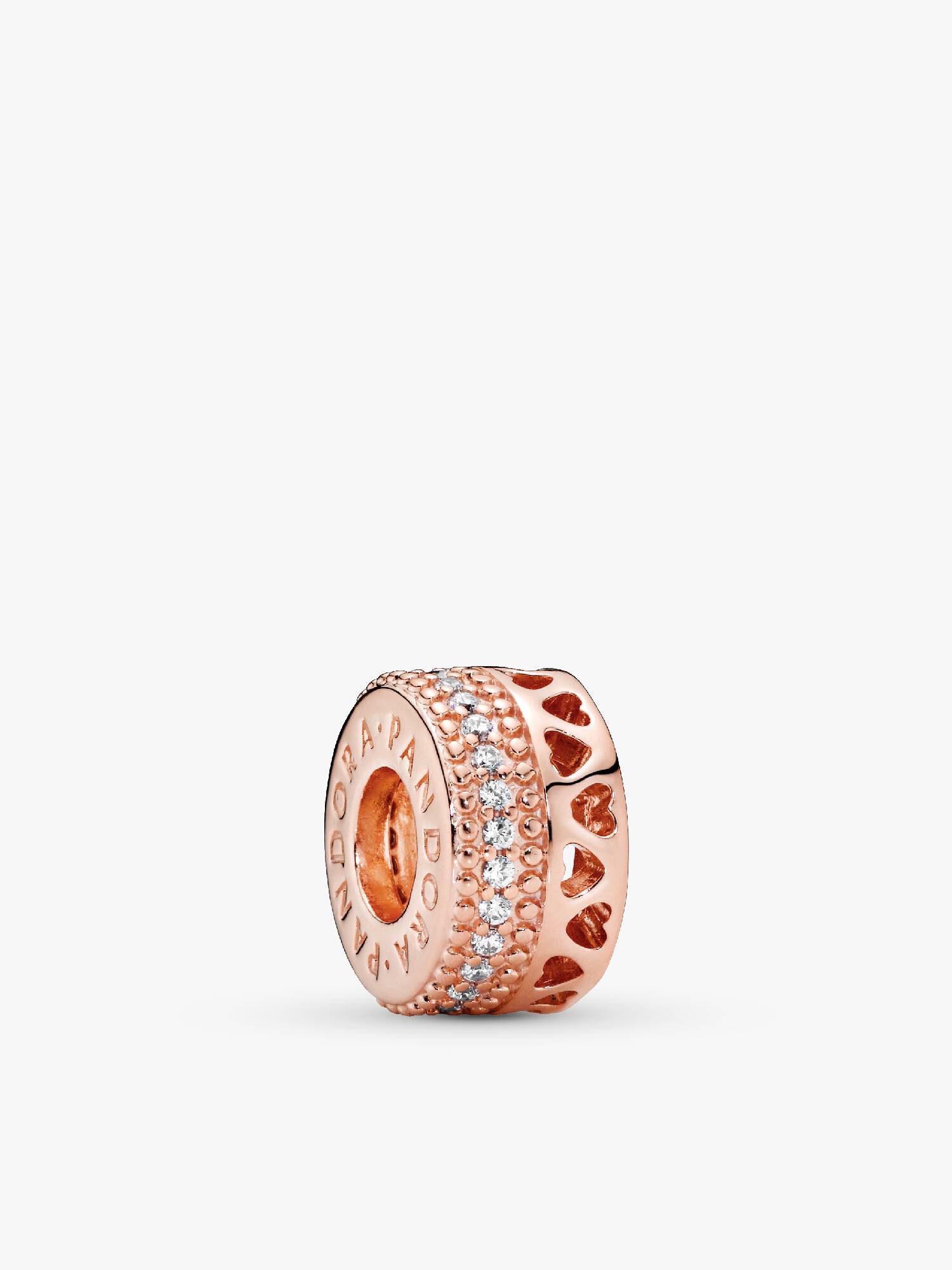 Hearts PANDORA Rose spacer with clear cubic zirconia
