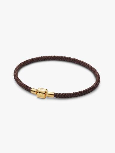 Pulseira de Cordão Marrom Cintilante