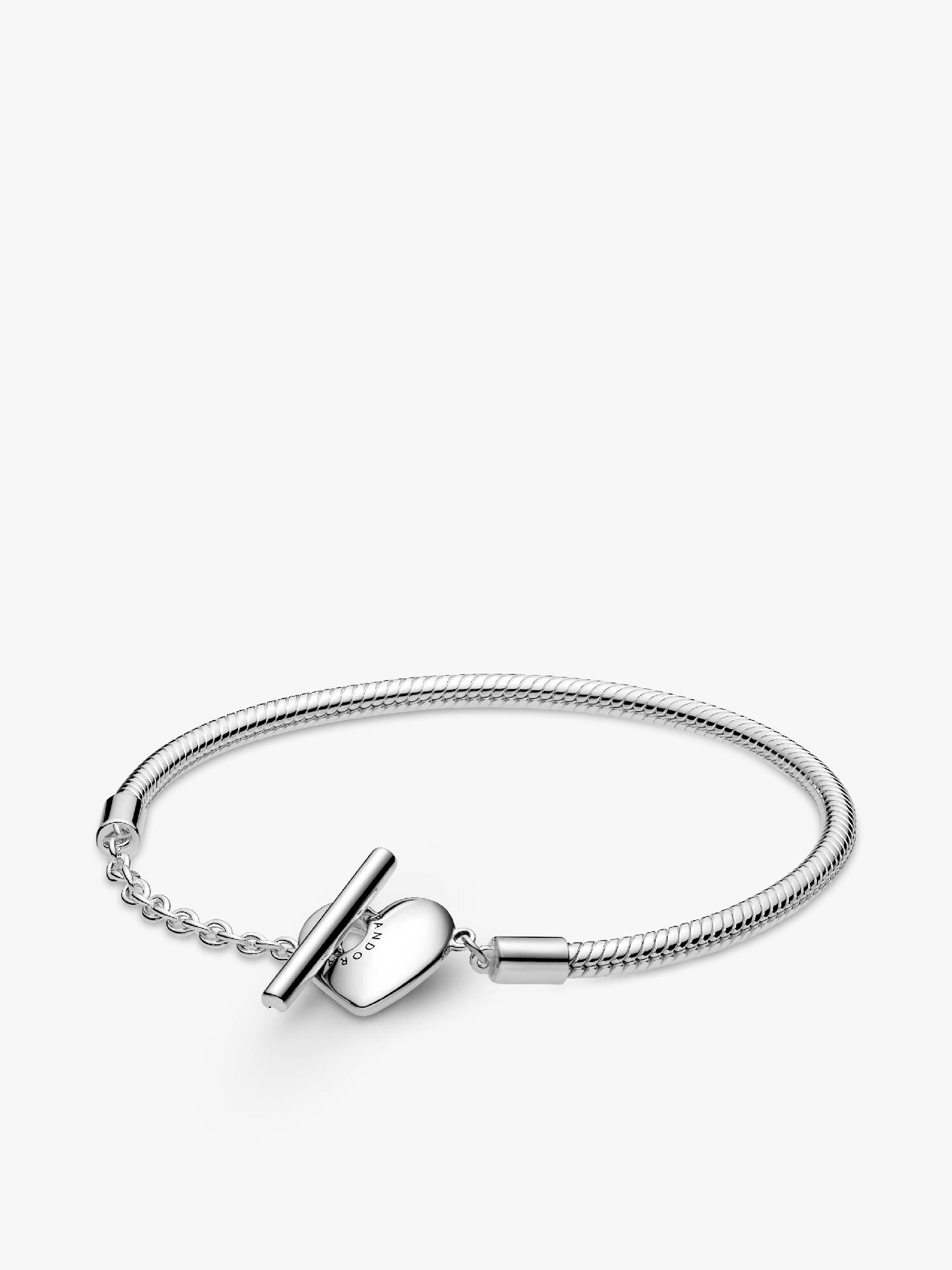 Pulseira Corrente Snake com Fecho em T e Coração