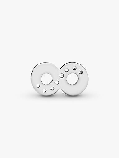 Infinity silver petite element with clear cubic zirconia