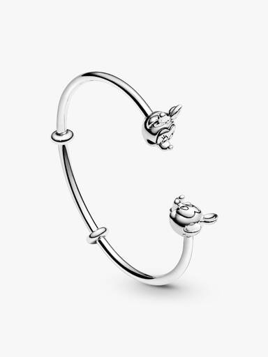 Disney Pandora Moments Mickey Mouse e Minnie Mouse Aberto Bracelete Rígido