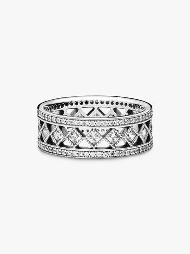 Silver ring with clear cubic zirconia