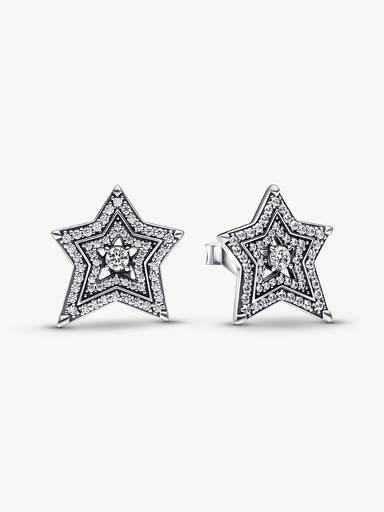 Brincos de botão Estrela Celestial Asimétrica