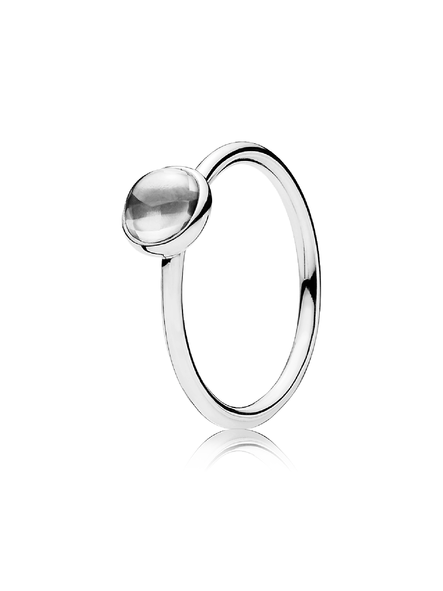Silver ring with clear cubic zirconia
