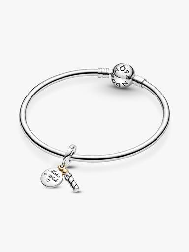 Bicolor Aniversário Candle Charm Pendente