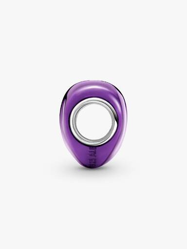 Charm Coração Metálico Roxo