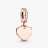Charm Pendente Gravável com Plaquinha de Coração Charm Pendente Gravável com Plaquinha de Coração