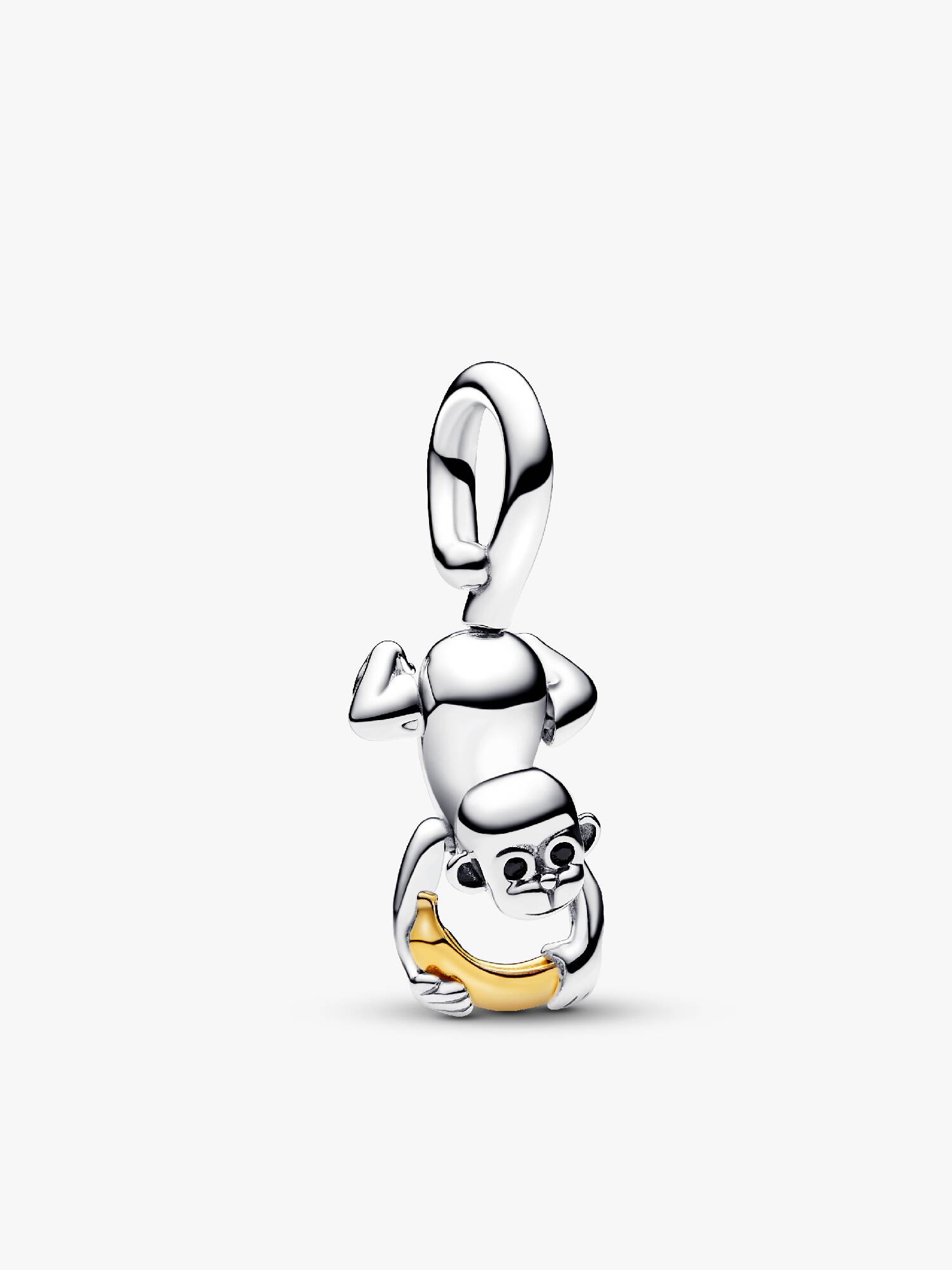 Charm Pendente Macaco Pendurado em Dois Tons