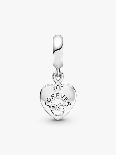 Charm pendente de coração "Amigos para Sempre"