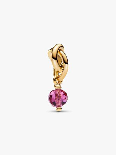 Charm pendente do círculo da eternidade em rosa facetado.