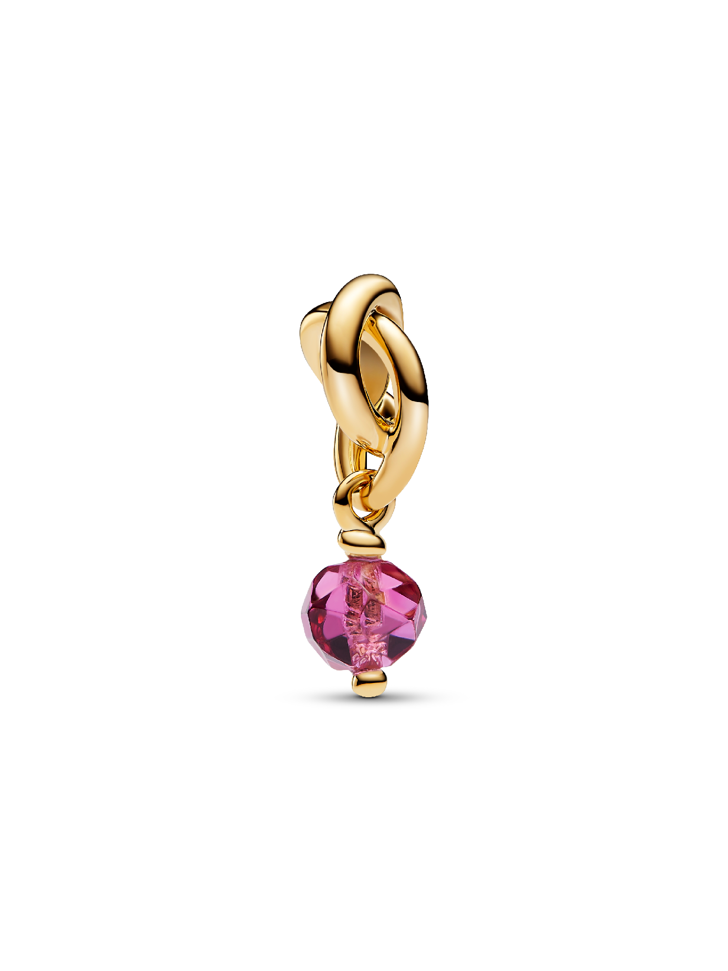 Charm pendente do círculo da eternidade em rosa facetado.