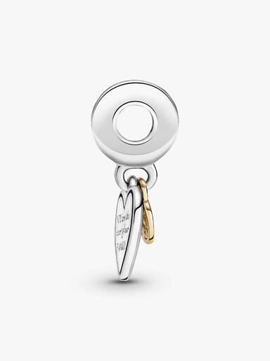 Charm Pendente de dos Tonos Árbol de Familia Y Coração