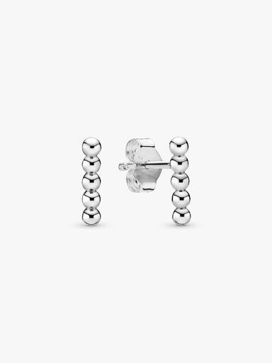 Beaded sterling silver stud earrings