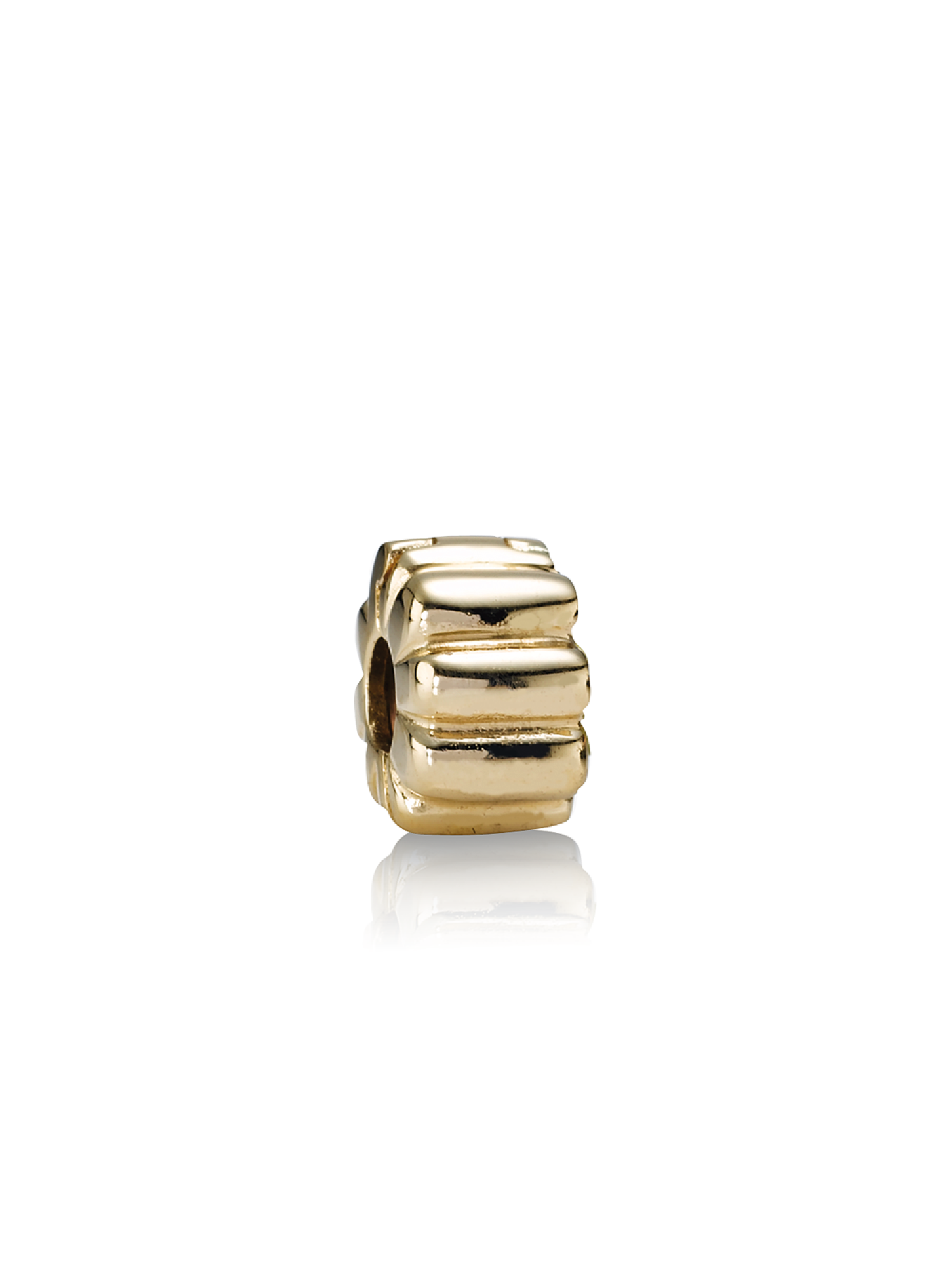 Ribbed Charm Clip, ouro 14k
