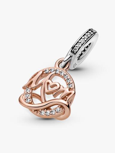 Charm Pendente em Dois Tons Mamãe