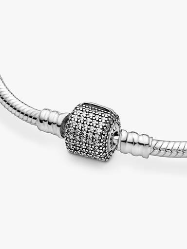 Pulseira Corrente Snake com Fecho Cilíndrico em Pavé
