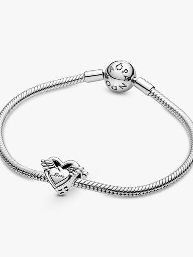 Charm Coração Com Asas de Anjo "Mamãe"