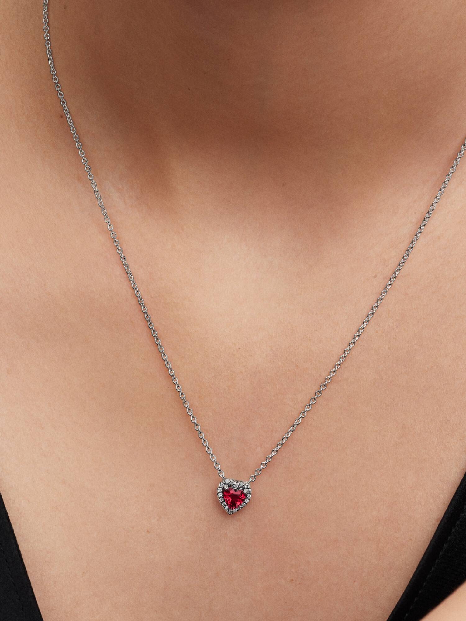 Colar Coração Vermelho Elevado