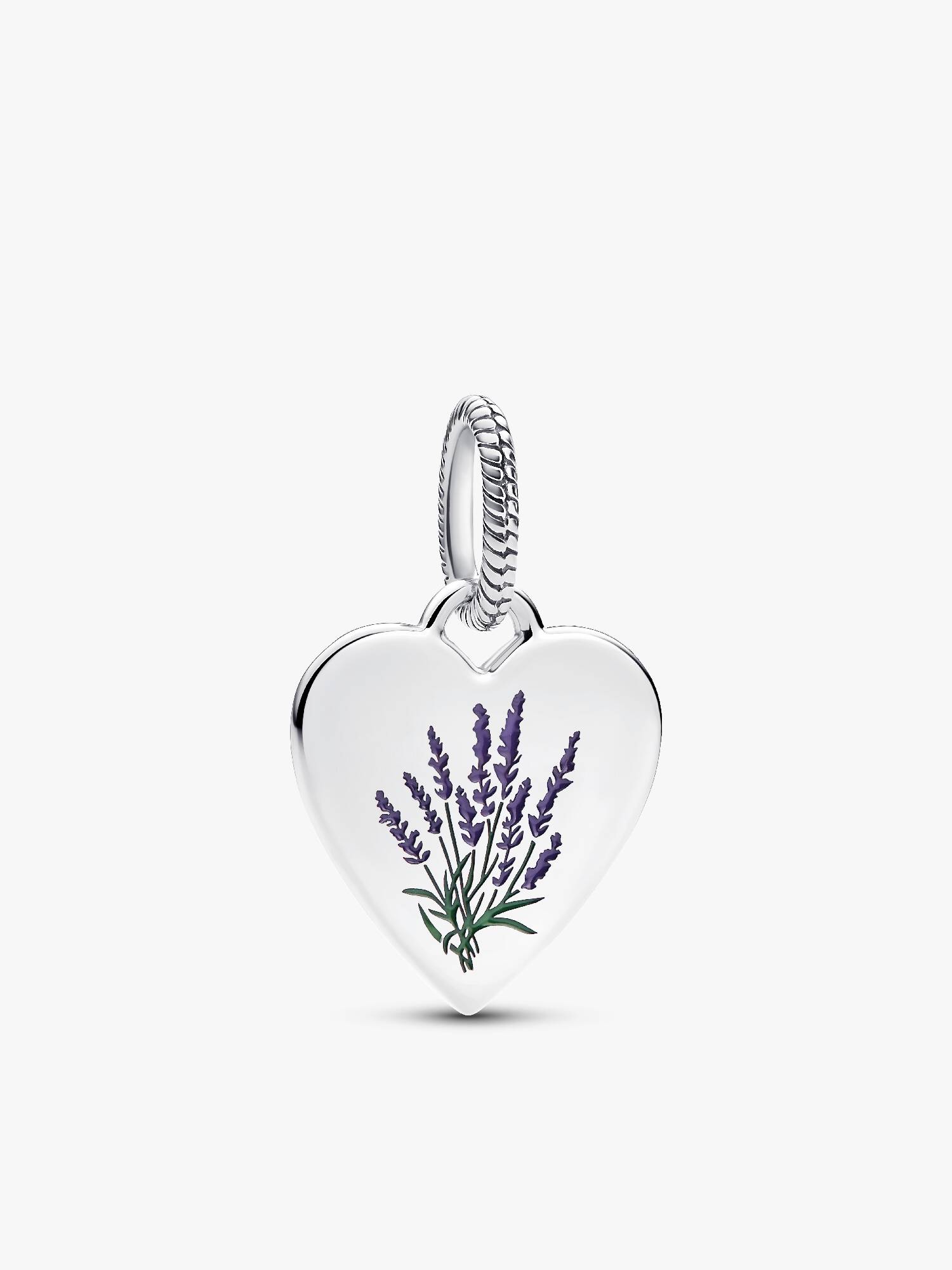 Pendente Coração com Gravação de Ramos de Lavanda