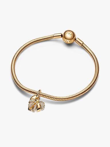 Charm Pendente Folha de Monstera Brilhante