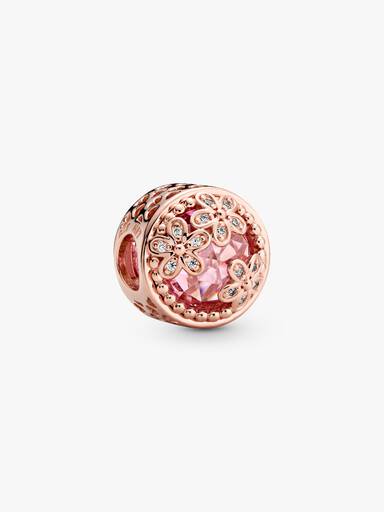Brilhante Rosa Margarida Flor Charm
