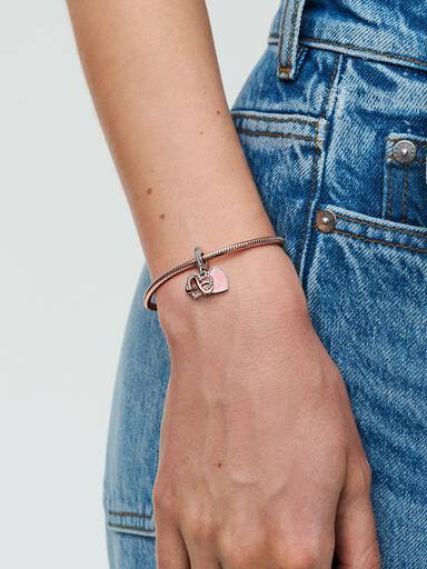 Charm Pendente Brilhante Coração Infinito
