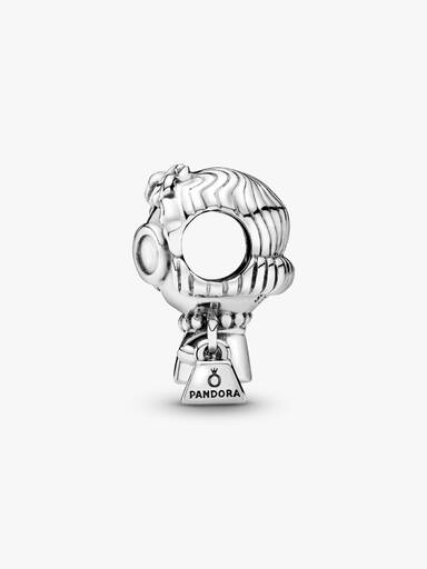 Grandmother silver charm with pink enamel