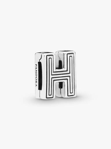 Pandora Reflexions letter H silver clip charm