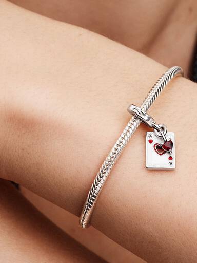 Charm Pendente Duplo Rainha de Copas das Vilãs da Disney