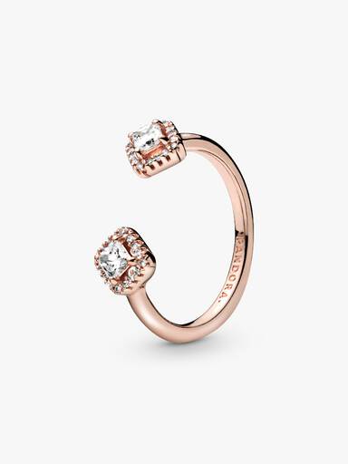 Anel Quadrado Sparkle Aberto