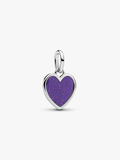 Charm Pendente Gravável de Coração Roxo