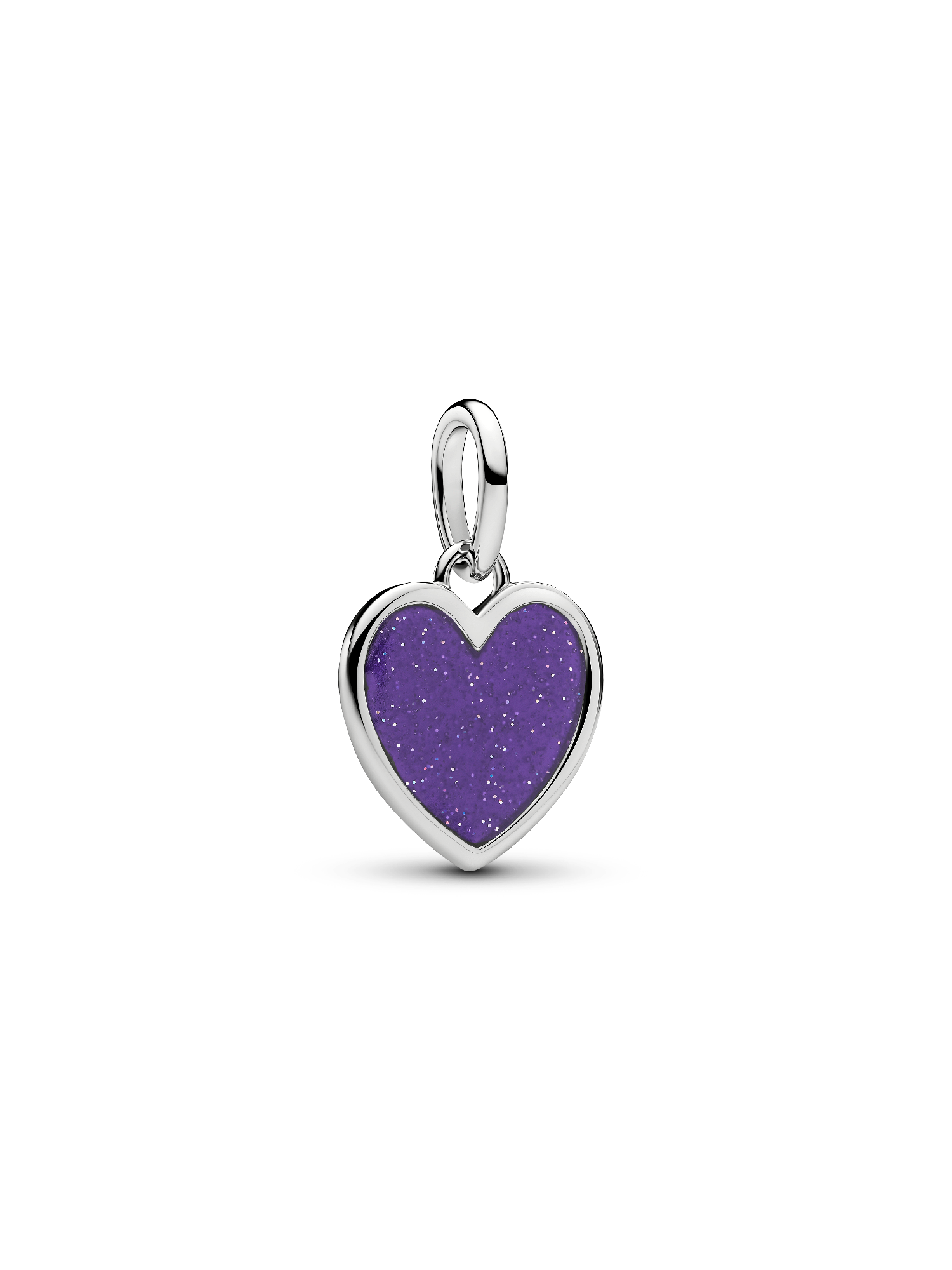 Charm Pendente Gravável de Coração Roxo