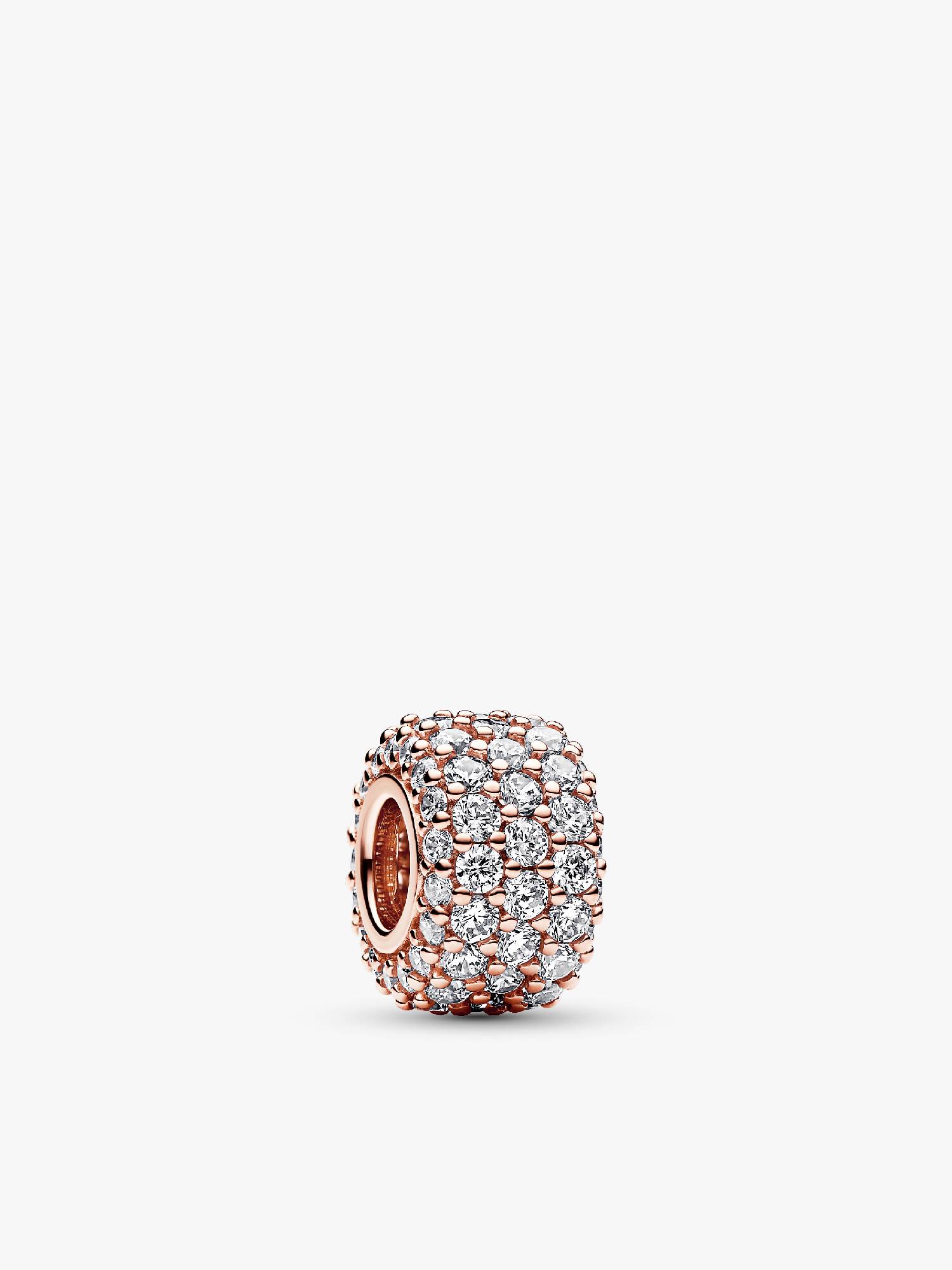 Charm de três fileiras de pavê brilhante