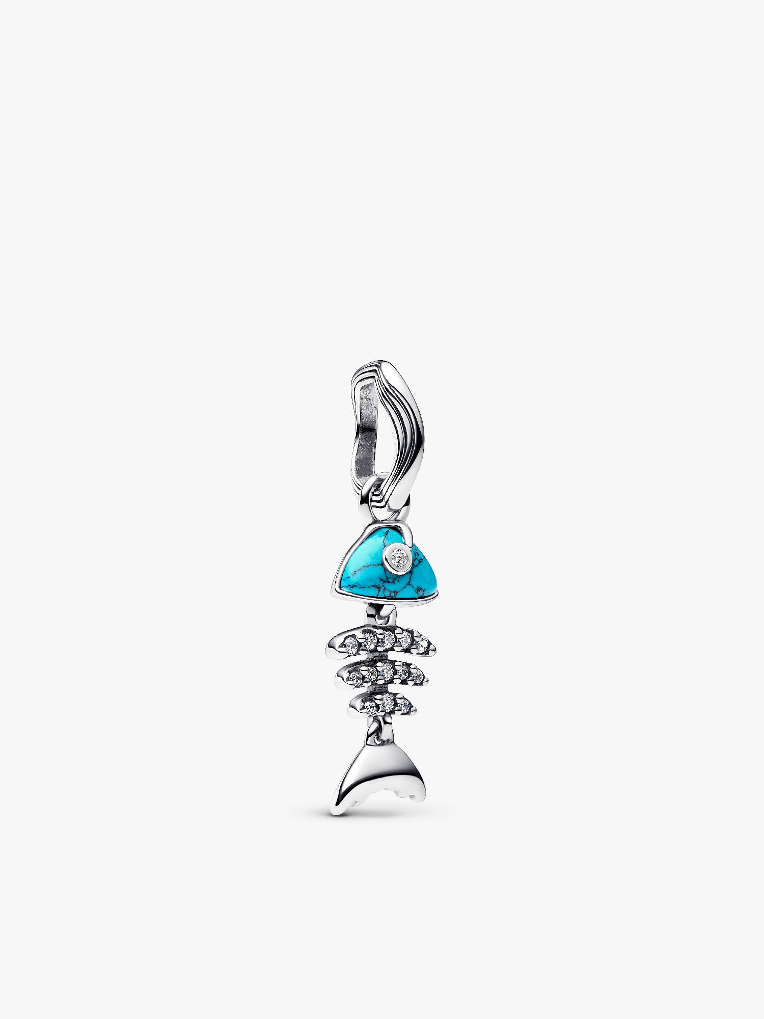 Charm pendente de espinha de peixe em cor turquesa