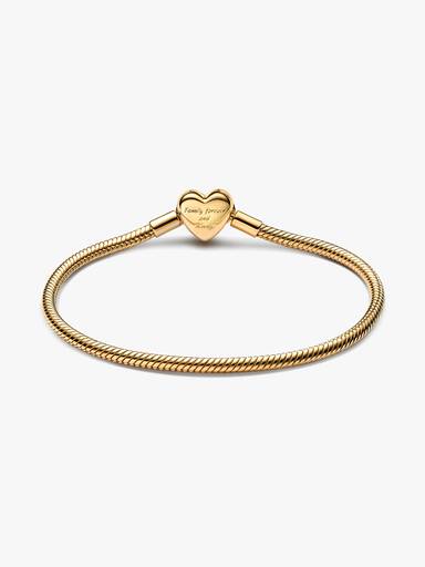 Pulseira Corrente Snake com Fecho de Coração Brilhante Infinito
