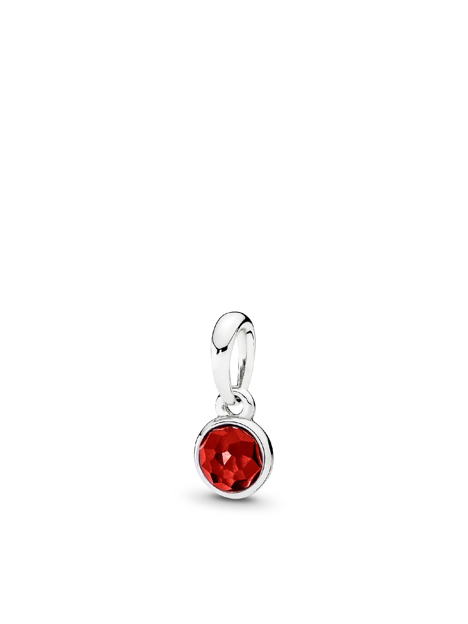 July birthstone silver pendant with synthetic ruby