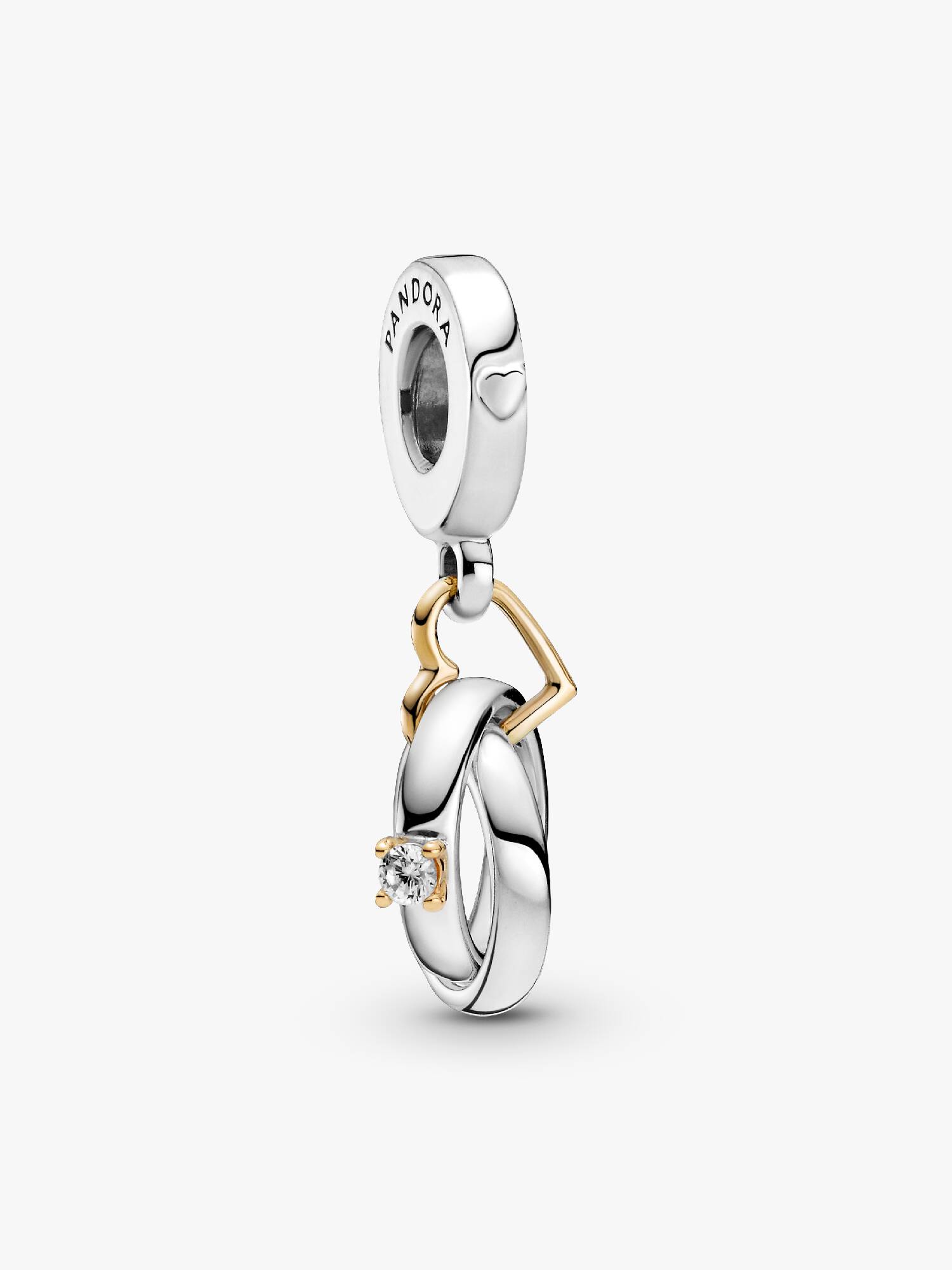 Charm Pendente de dos Tonos Anels de Boda En ouro 14k