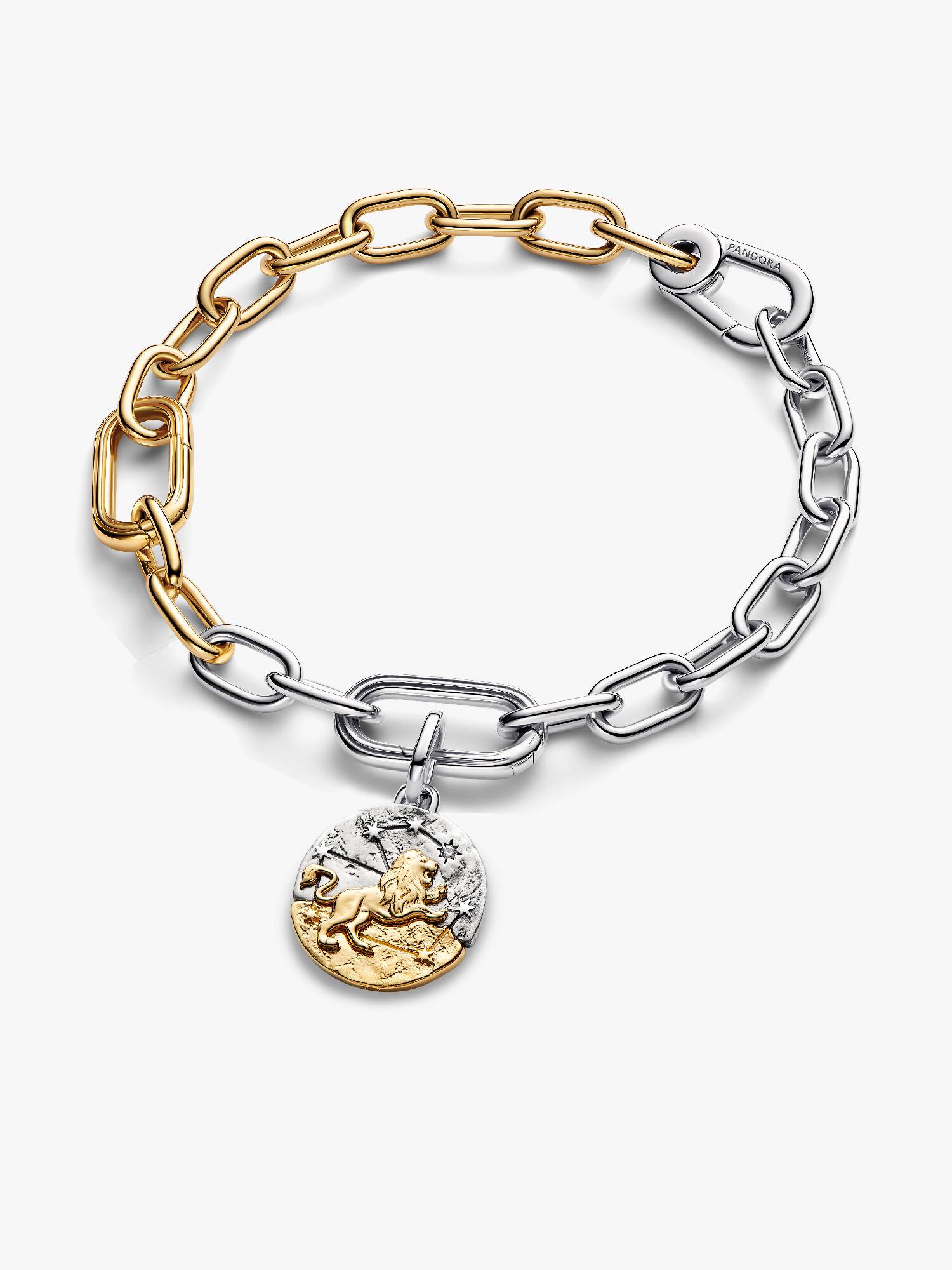 Pulseira com Charm de Medalhão de Leão
