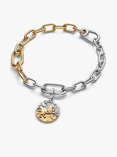Pulseira com Charm de Medalhão de Leão