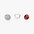 January petite elements pack in silver with heart, pave droplet with clear CZ and garnet droplet January petite elements pack in silver with heart, pave droplet with clear CZ and garnet droplet