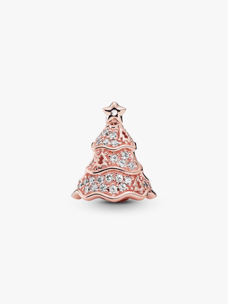 PANDORA Rose Christmas tree charm with clear cubic zirconia