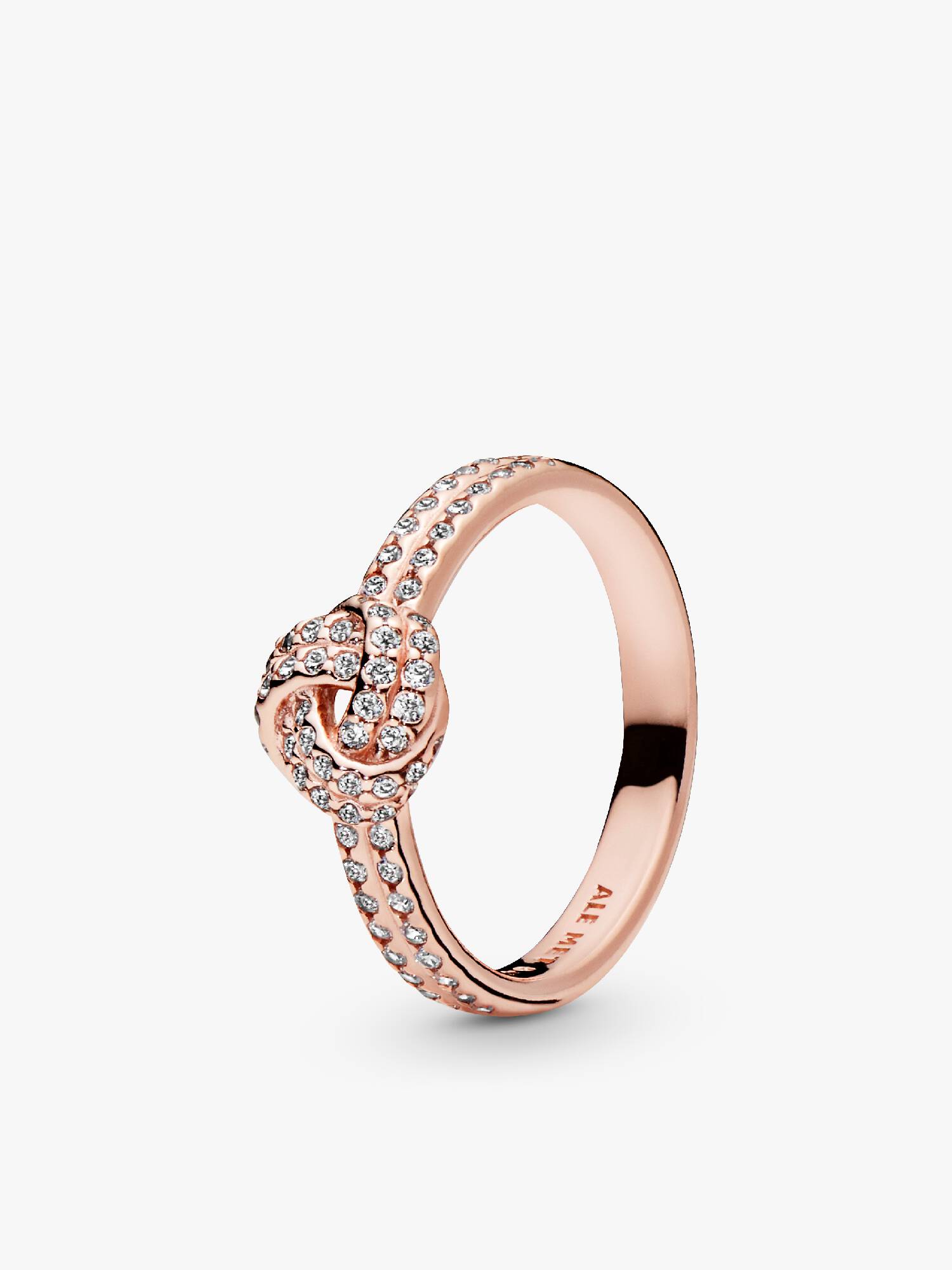 PANDORA Rose love knot ring with clear cubic zirconia