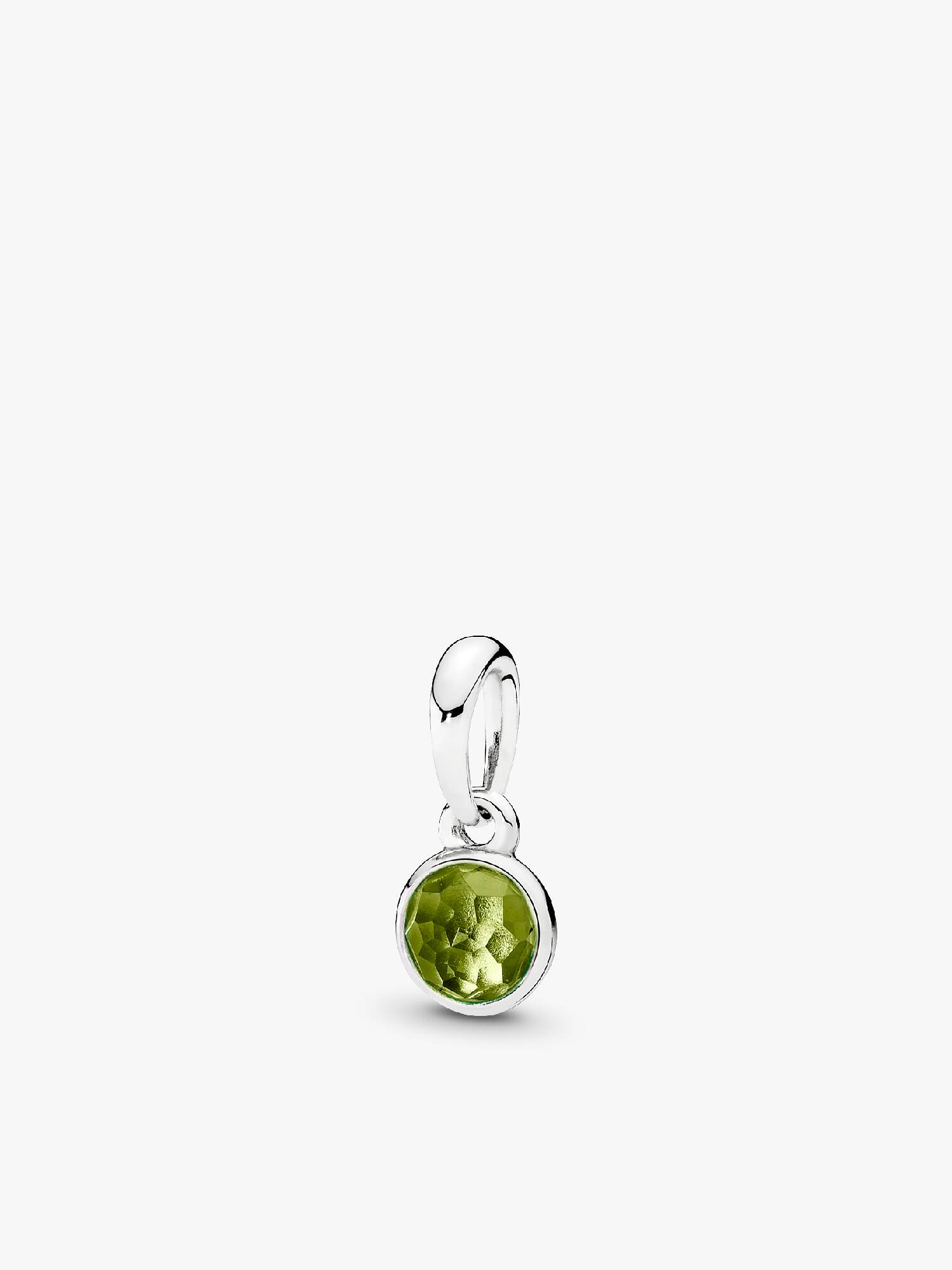 August birthstone silver pendant with peridot