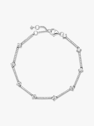 Sterling silver bracelet with clear cubic zirconia